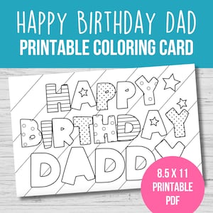 Alles Gute zum Geburtstag Papa, Färbung Karte, druckbare Geburtstagskarte für Papa, druckbare Karte für Papa