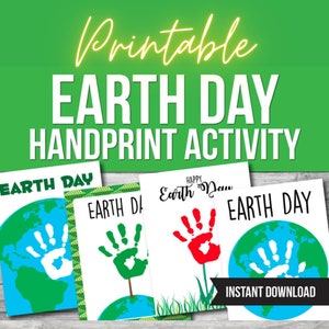 Earth Day Handprint Art, Earth Day Craft, Earth Day Activities, Earth Day Printable PDF