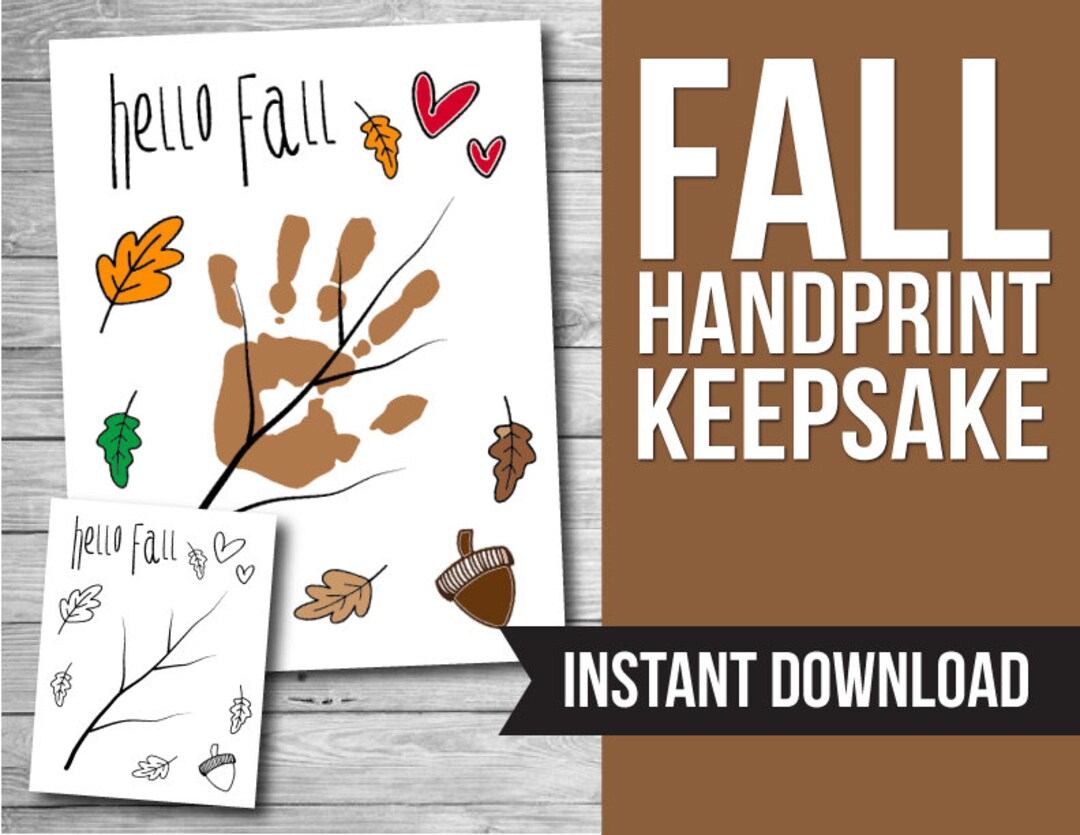 Fall Handprint Art: Kids Craft Keepsake Gift (printable PDF) - Etsy