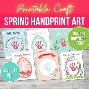 Spring Handprint Art, Toddler Activities Craft Printable, Summer Handprint, Classroom Daycare Preschool Kindergarten