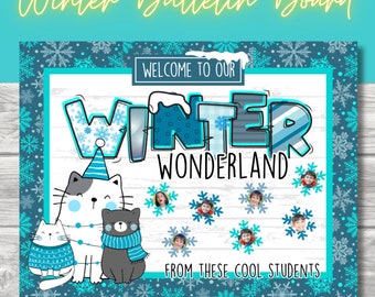 Winter Bulletin Board Kit, School Bulletin Board, Holiday Seasonal Classroom Decoration Winter Door Decor