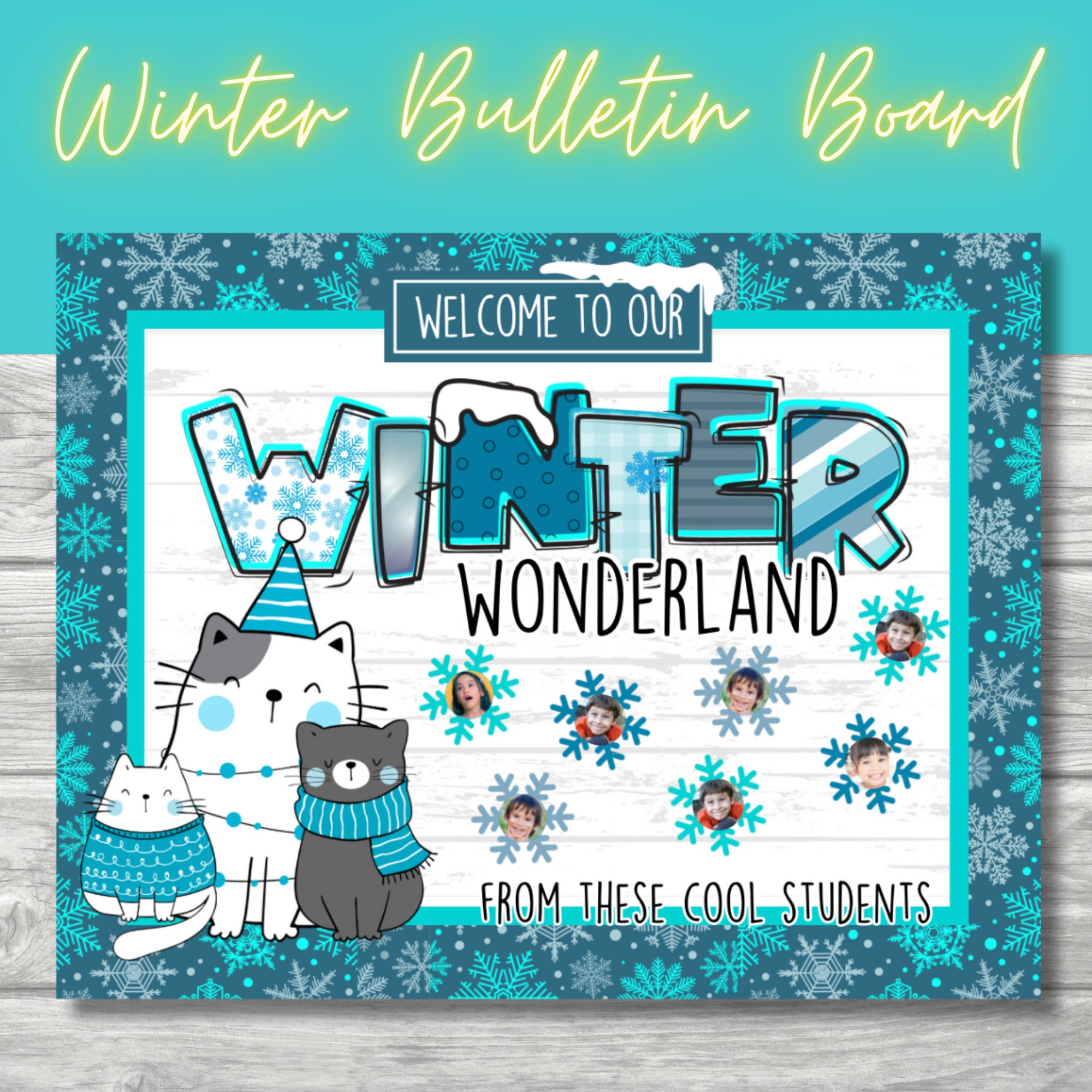 Winter Bulletin Board Kit, School Bulletin Board, Holiday Seasonal