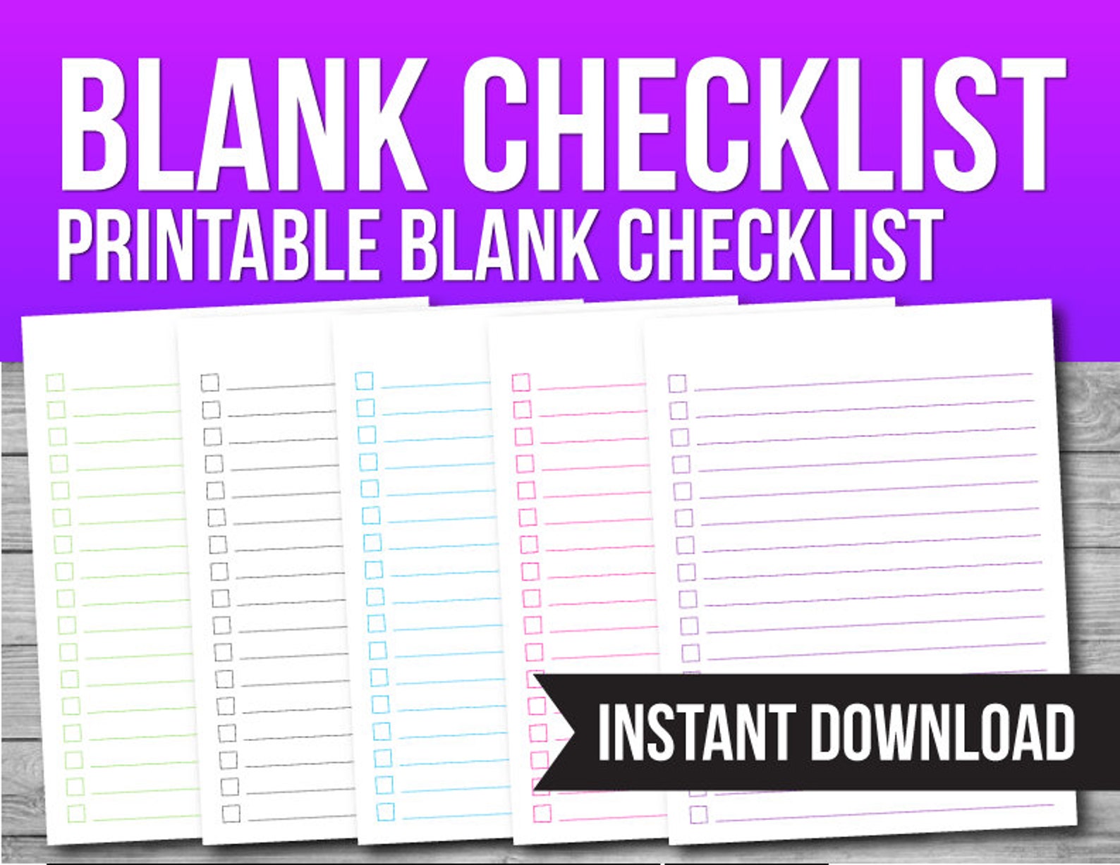 Blank Checklist Planner Printable Printable to Do List - Etsy