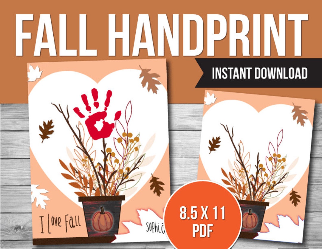 Fall Handprint Craft Activity, Footprint Handprint Art, Fall Craft