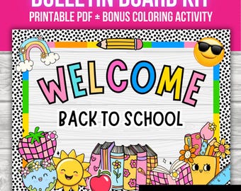 Pastel Welcome Back to School Bulletin Board Kit (PDF) - Etsy