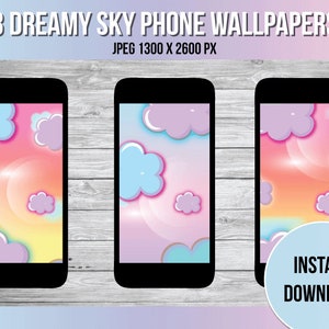 Dreamy Sky iPhone Wallpapers, iPhone Backgrounds, Cute Phone Wallpaper, Pastel, AestheticCell Phone Wallpaper, Digital Wallpaper