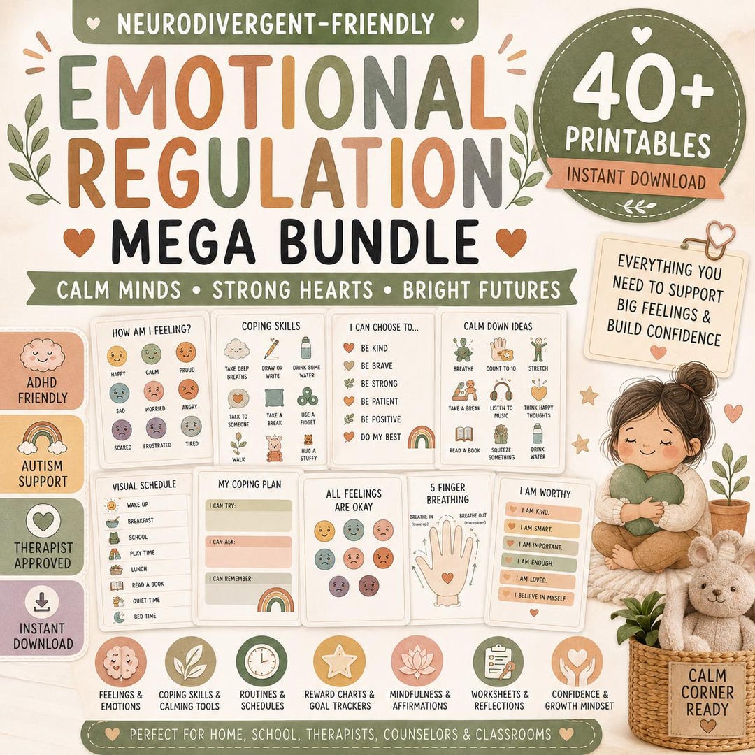 Neurodivergent Emotional Regulation Bundle for Kids, ADHD & Autism ...