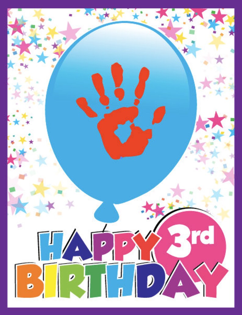 Happy Birthday Handprint Art Activity Printable Keepsake Art - Etsy