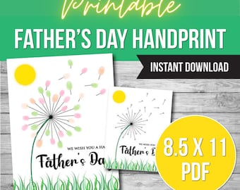 Father's Day Fingerprint Dandelion Art: DIY Craft (PDF)