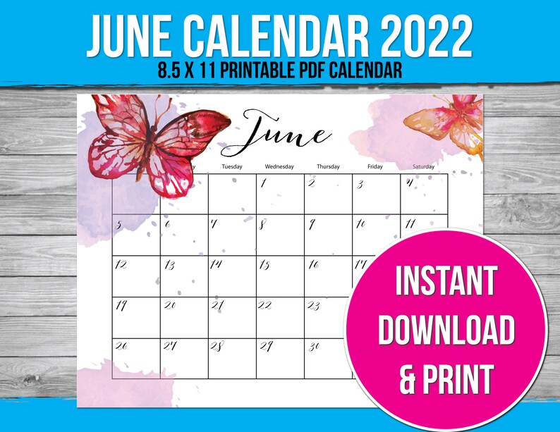 2022 calendar printable bundle june 2022 through december etsy