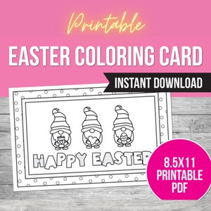 Easter Coloring Card, Printable Card, Easter Card, Easter Coloring Activity, Crafts for Kids, Greeting Card, DIY Kids Craft