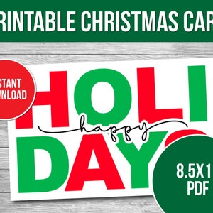 Printable Christmas Card: Happy Holidays PDF (Digital Download)