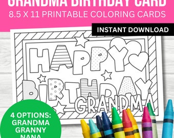 Grandma Birthday Coloring Card: DIY Floral Gift