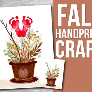 Fall Handprint Activity, Baby Keepsake Gift, Printable Craft for Kids Activity, Footprint Craft Activity