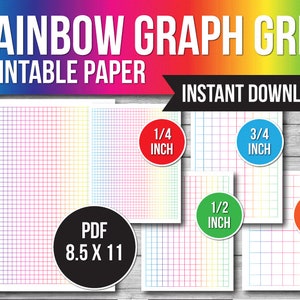 Graph Paper Printable, Printable Grid Paper, 60 Pages Graph Grid ...