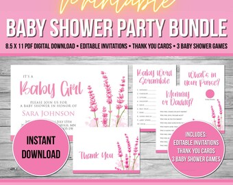 Pink Baby Shower, Baby Shower Invitation Template, Easy Baby Shower, Baby Shower Games, Baby Shower Invite, Baby Shower Printable