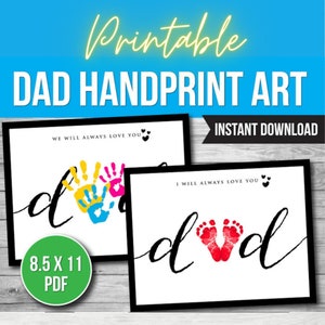 Father&#39;s Day Handprint Art: Dad Keepsake Gift (Printable PDF)