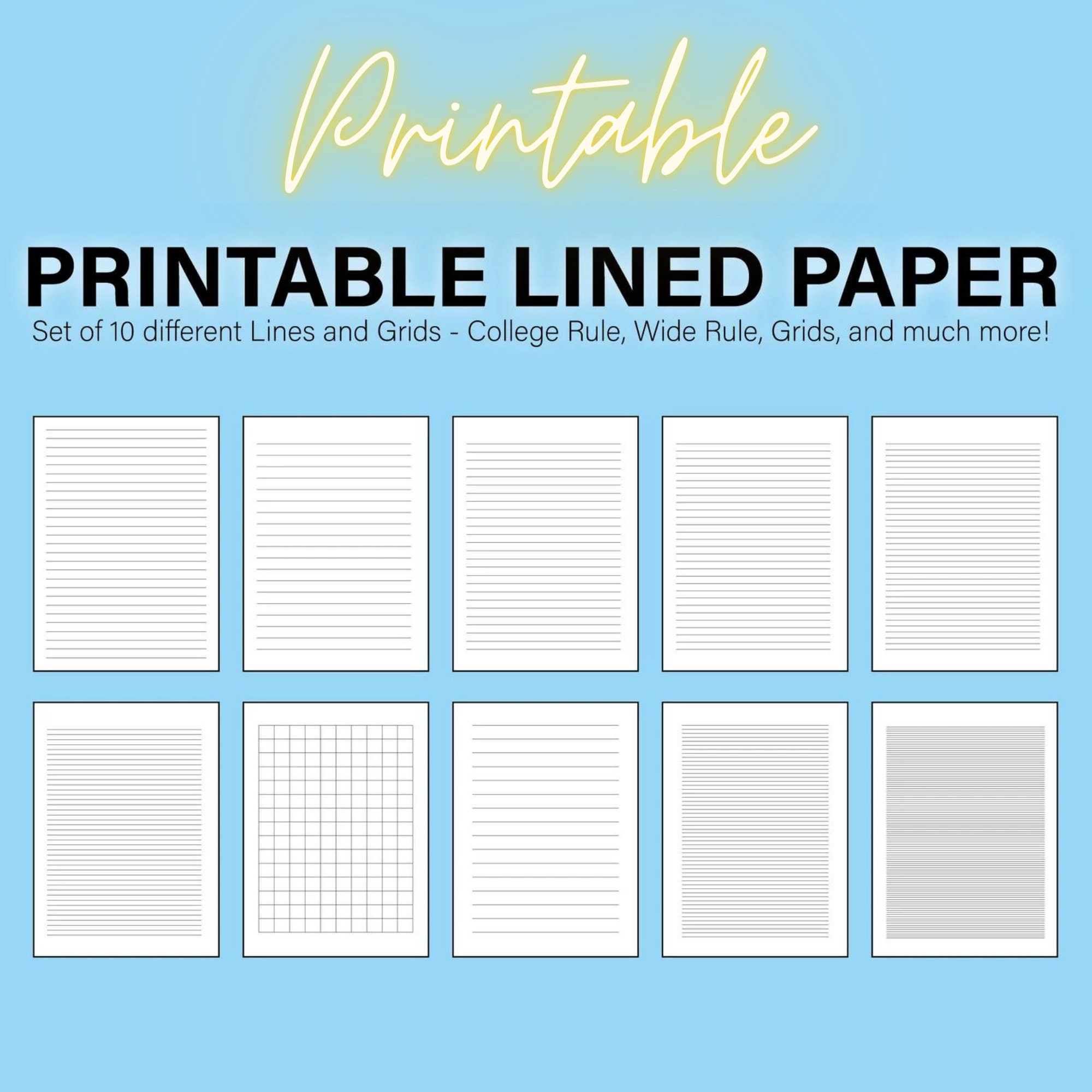 printable-lined-paper-bundle-pdf-wide-rule-college-rule-paper-lined-paper-printable-download-etsy for Free Printable Note Paper With Lines Printable Lined Paper Bundle PDF, Wide Rule College Rule Paper, Lined Paper, Printable Download - Etsy for Free Printable Note Paper With Lines