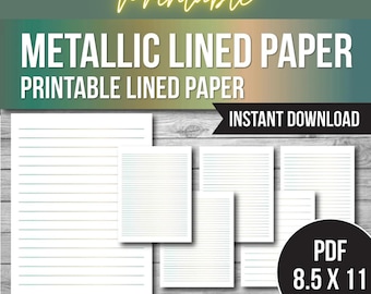 Paquete de papel rayado metálico: ancho/universitario (descarga en PDF)