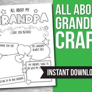 Father&#39;s Day Gift for Grandpa, All About Grandpa Printable, Grandpa Interview Questionnaire, Gift from Grandkids