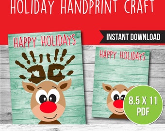 Christmas Handprint Craft | Christmas Crafts for Kids | Christmas Handprint Art | Christmas Preschool Craft | Christmas Craft | Printable