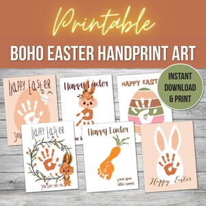 Boho Easter Handprint Art: Kids Craft Keepsake (Digital Download)