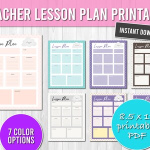 Lesson Plan Template, Simple Lesson Planner Printable, Classroom Printable Editable Lesson Plan PDF