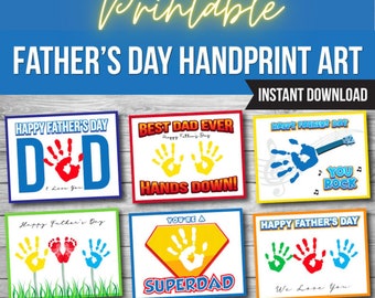 Father's Day Handprint Art: DIY Craft Card (PDF Pattern)
