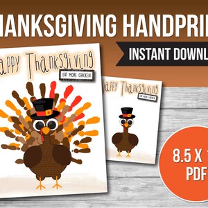 Thanksgiving Handprint Craft: Turkey Art, Kids Activity (Printable PDF)