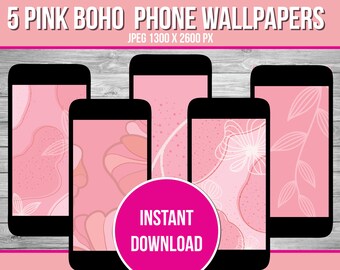 Pink Boho Phone Wallpaper: Minimalist iPhone Backgrounds