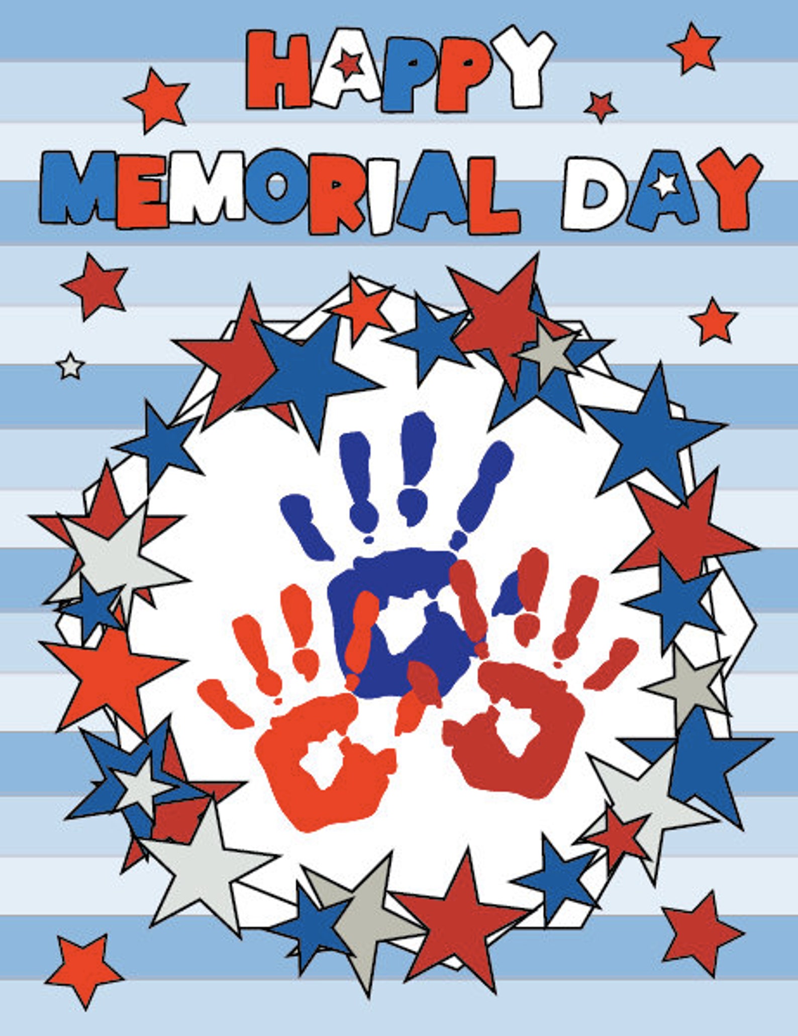 Memorial Day Handprint Craft Printable Kids Activity - Etsy
