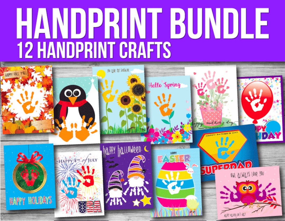 Handprint Craft Activity Bundle 12 Printable Handprint Art