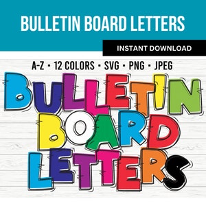 Bold Bulletin Board Letters, Printable Classroom Decor, Alphabet PDF, Teacher Display Letters, Bulletin Board Kit, Instant Download
