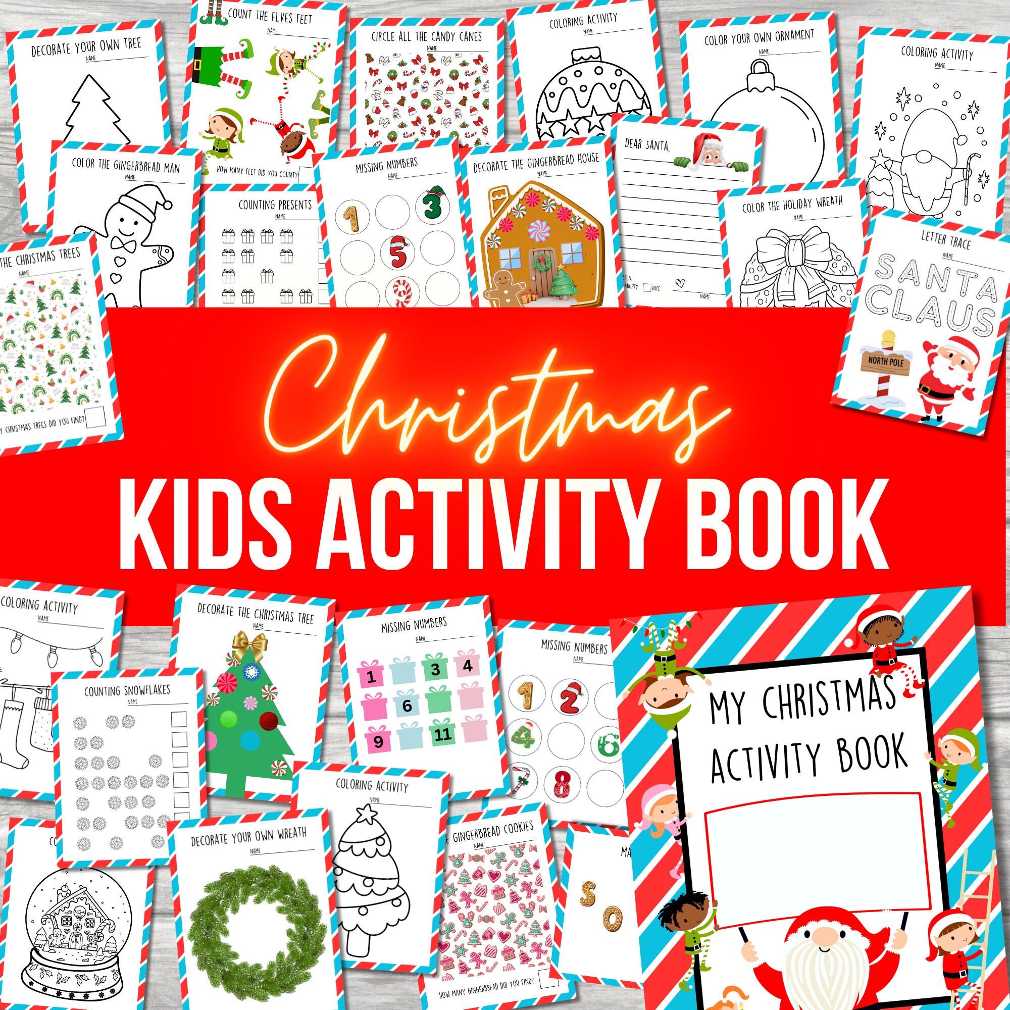 Christmas Preschool Worksheets BUNDLE, Preschool Activity, Preschool