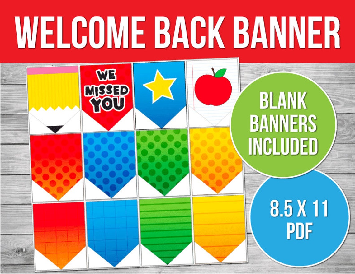 Back to School Printable Banner: Classroom Decor - Etsy