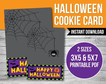 Tarjetas de galletas de Halloween: etiquetas imprimibles para recuerdos de fiesta (PDF)
