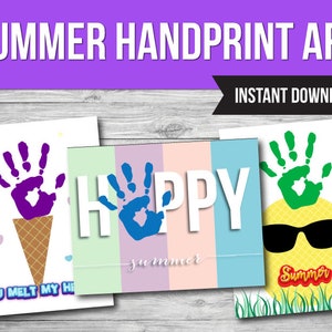 Summer Handprint Activity, Printable Keepsake Art, Spring Classroom Craft Gift, Classroom Activity, Daycare Activity