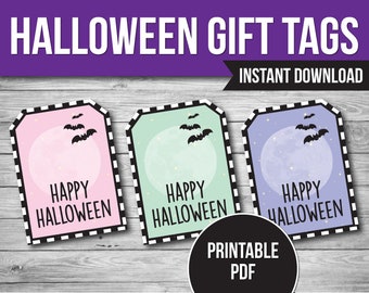 Halloween Party Favor Tags, Printable Halloween Gift Tags, Halloween Treat Bag Tags, Halloween Printable