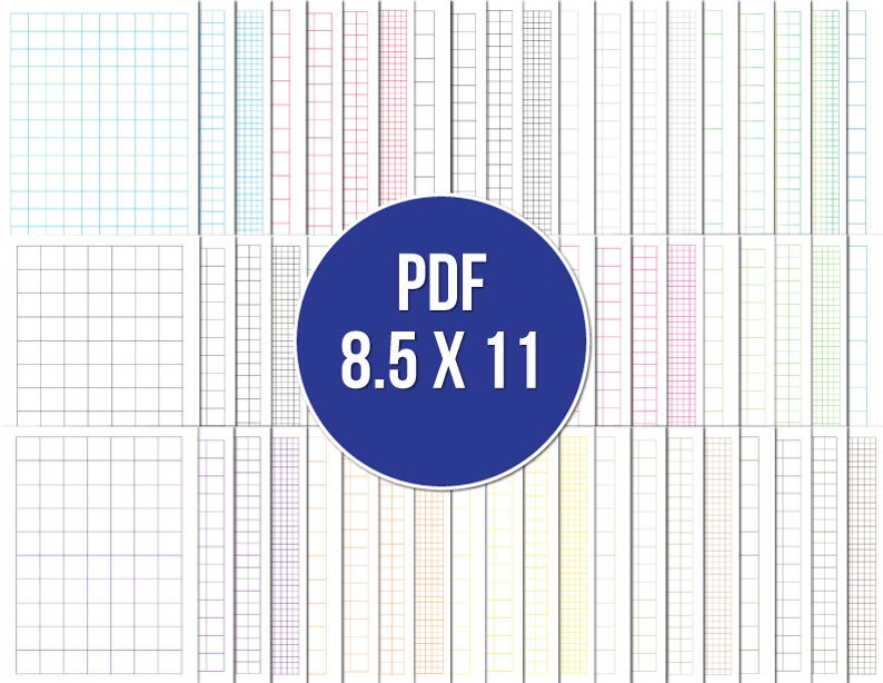 Graph Paper Printable PDF Mega Bundle 60 Pages of Graph Grid Etsy