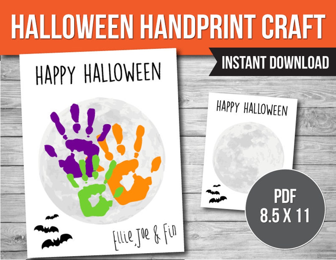 Halloween Handprint Art, Halloween Craft, Handprint Footprint