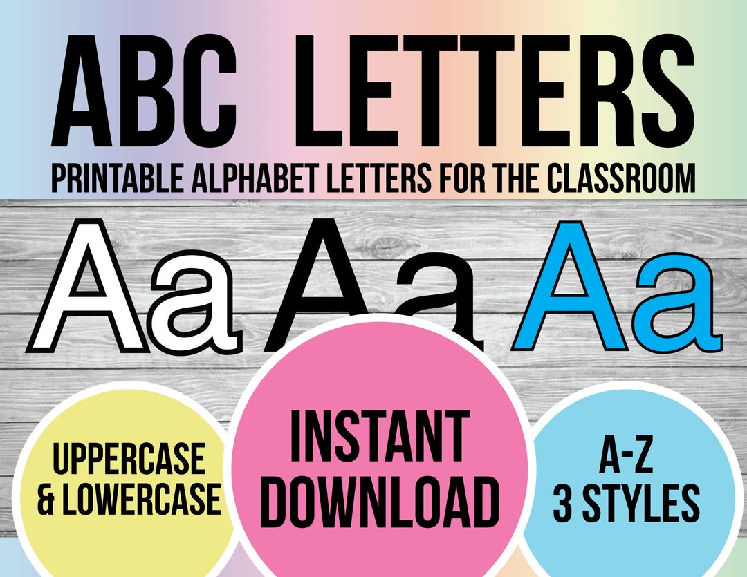ABC Printable Letters, Printable Alphabet Letters, Classroom Alphabet