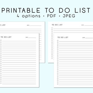 PRINTABLE to Do List, To-do List Printable PDF, Simple Tasks List ...