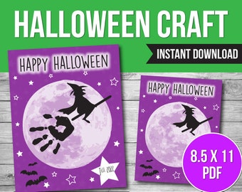 Halloween Handabdruck Handwerk: Gruselige Kinderaktivität (PDF)