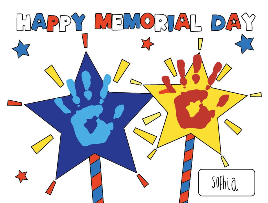 Memorial Day Craft Activity Handprint Art Memorial Day - Etsy
