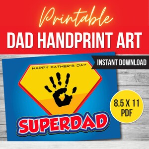 Superhero Dad Handprint Art: Father&#39;s Day Keepsake (PDF Pattern)