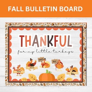Fall Bulletin Board Kit, Classroom Door Decor, Easy Autumn Classroom Decorations, Thankful, Thanksgiving
