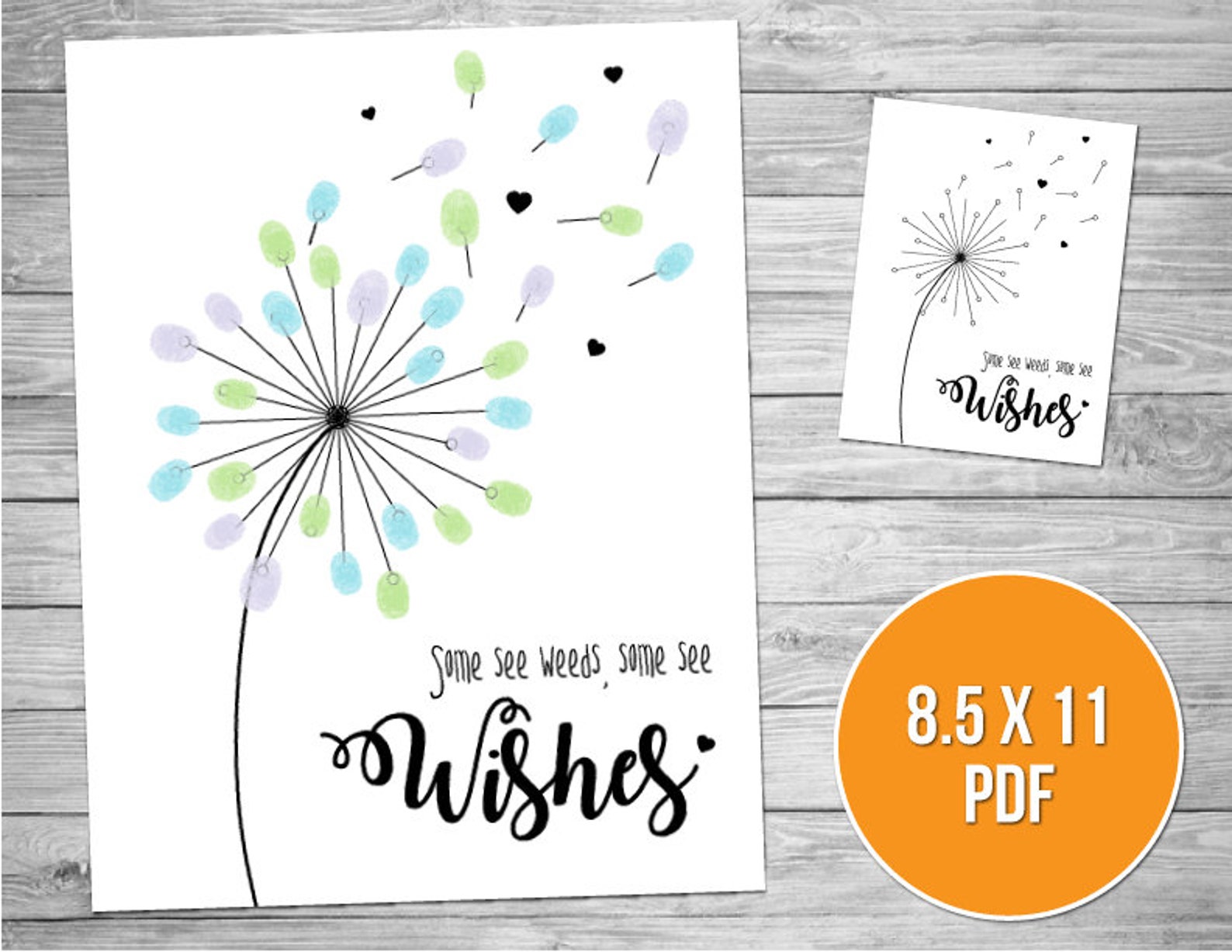 Dandelion Fingerprint DIY Craft for Kids Fingerprint Art - Etsy