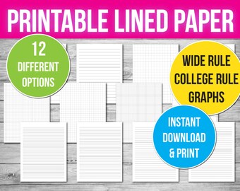 wide ruled paper etsy