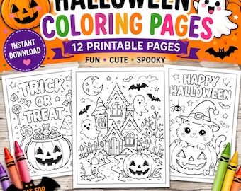 Halloween Malvorlagen für Kinder: Lustige Halloween-Ausmalbilder zum Basteln (PDF Download)