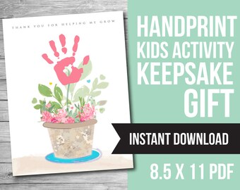 Handprint Art Keepsake, Handprint Footprint Craft Printable PDF, Baby Footprint Gift, Kids Baby Toddler